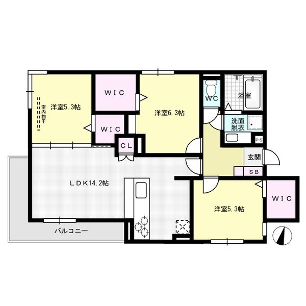 D-room grace 302号室 間取り