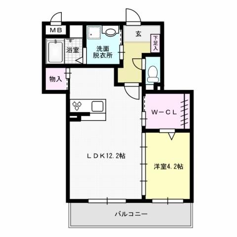 ドミール 102号室 間取り