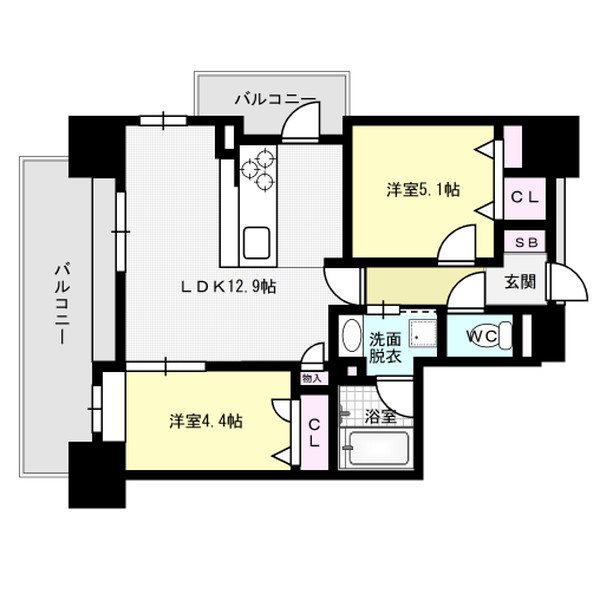 アクタス大橋グランネクスト 間取り