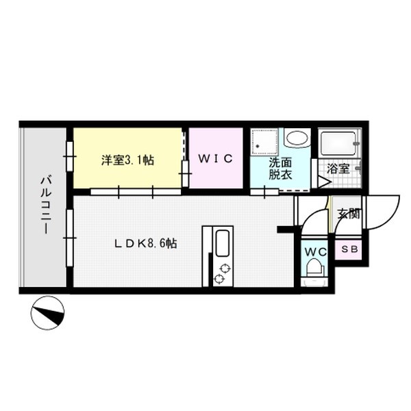 リアンレガーロ雑餉隈Ⅱ 302号室 間取り