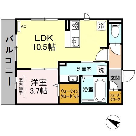 タリータウン大濠公園  205号室 間取り