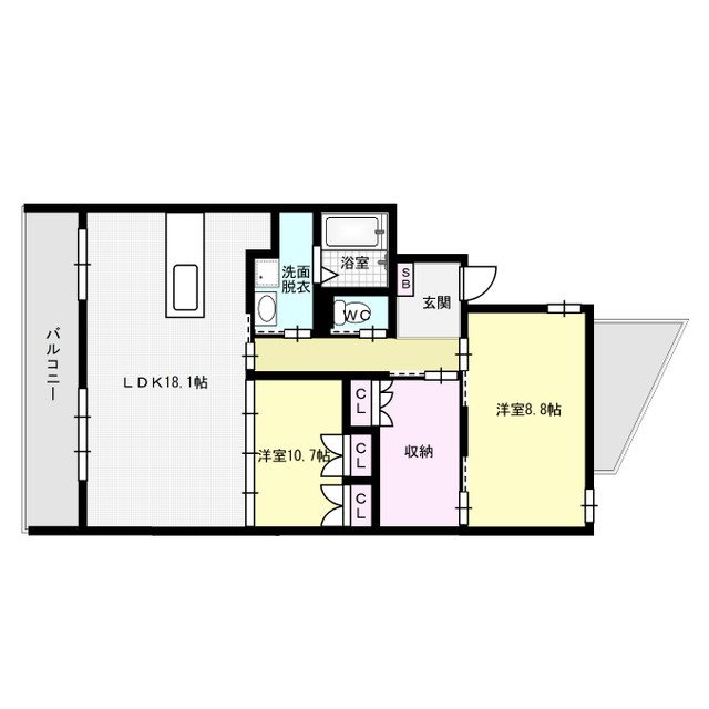 ラクレイス西新レジデンシャルタワー 間取り