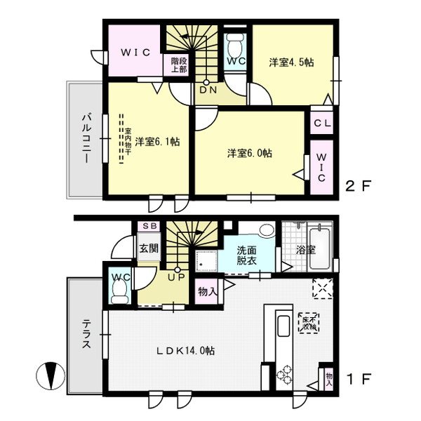 オーシャンハイツ六本松 間取り図