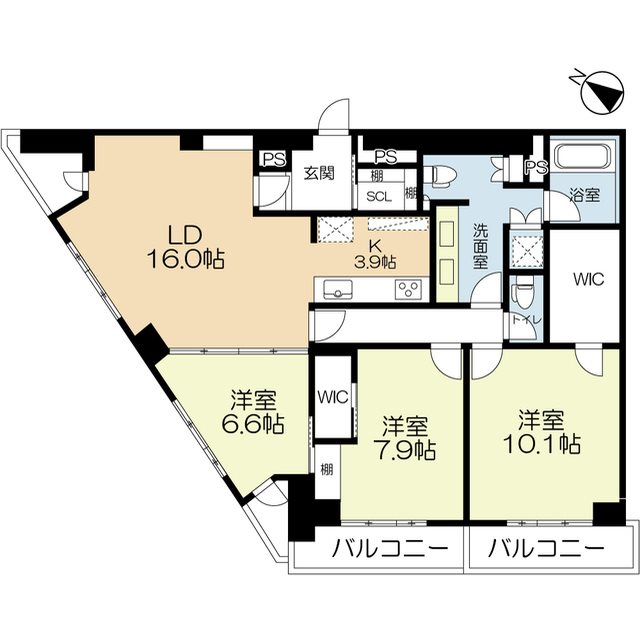 ラクレイス西新レジデンシャルタワー 間取り