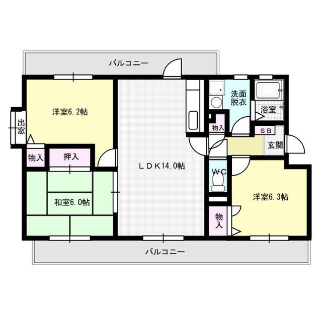 プレミール春日 301号室 間取り
