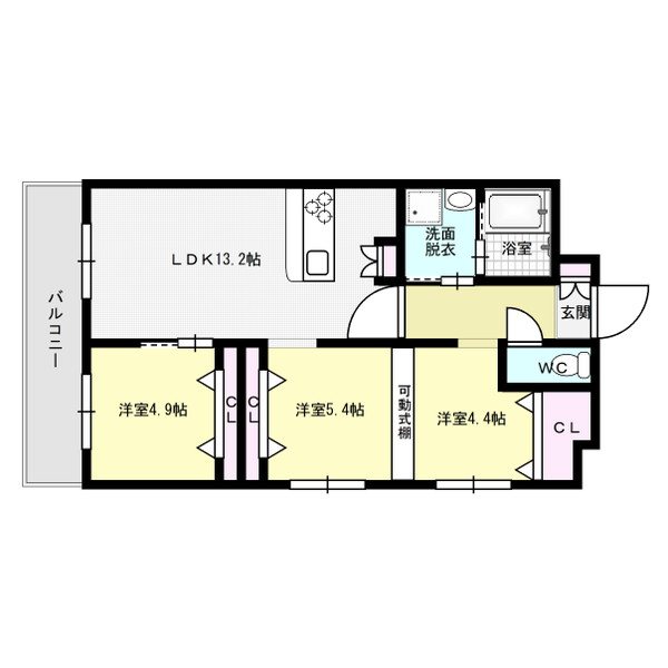 Arista白木原 1101号室 間取り