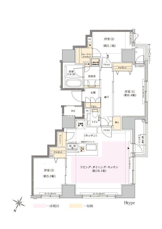 インプレスト天神オークタワー  間取り
