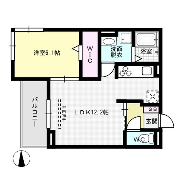 D-room五十川 205号室 間取り