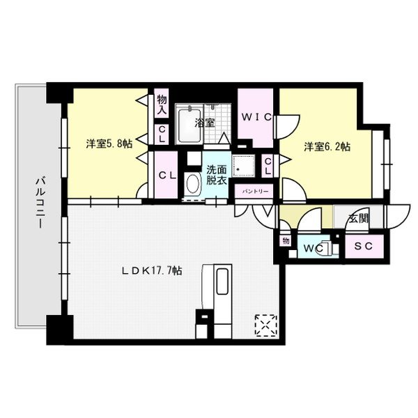 ビオネ美野島 901号室 間取り