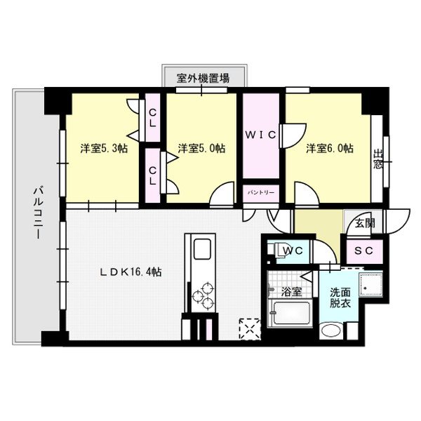 ビオネ美野島 805号室 間取り