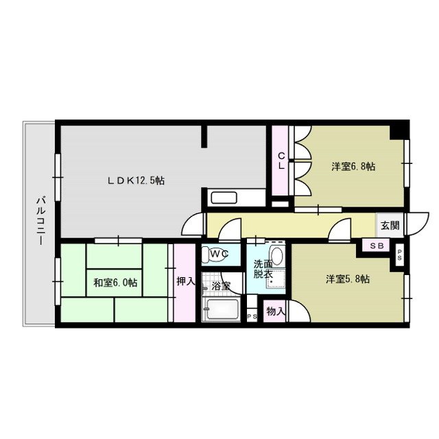 第2ピア博多南 405号室 間取り