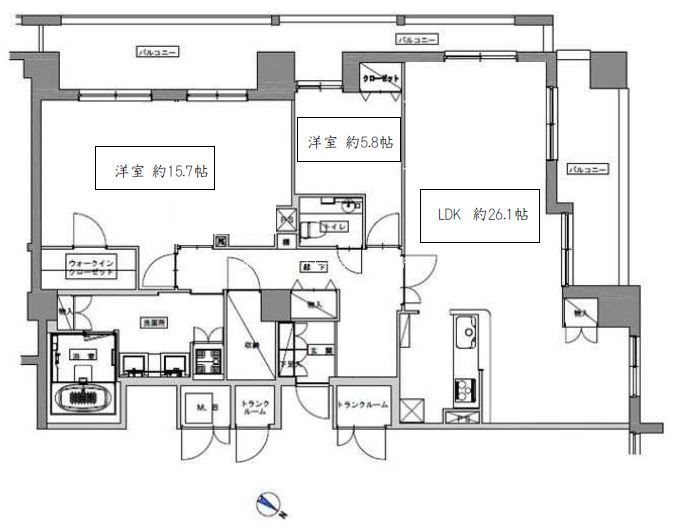 天神プレイスウエスト    間取り