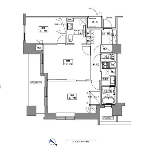天神プレイスウエスト  間取り