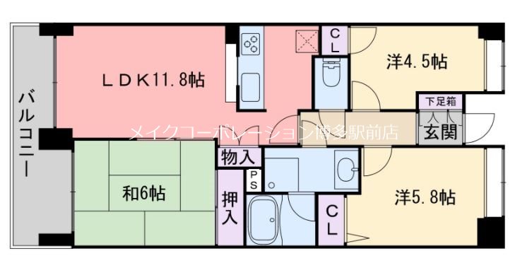 博多駅東パーク・ホームズ  間取り