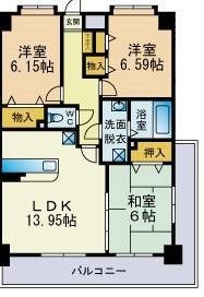 フォレスト離宮若久 208号室 間取り