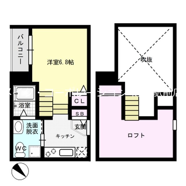 グランソレイユ竹下駅前 間取り
