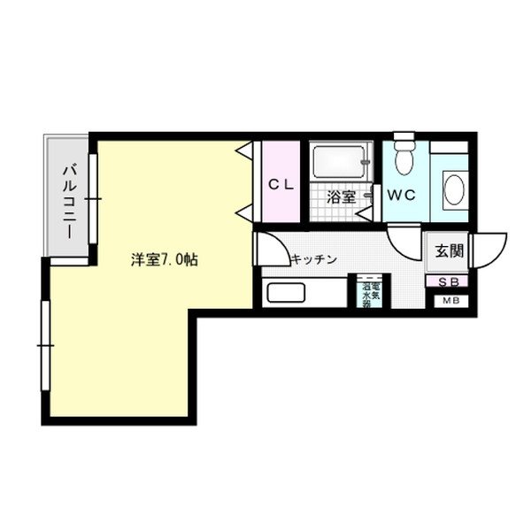 モナーク大橋 105号室 間取り