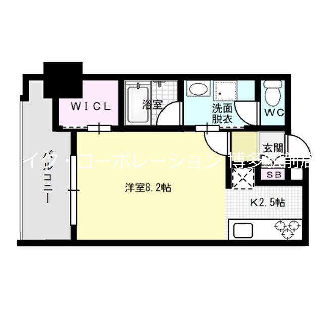 RJRプレシア博多駅前 間取り