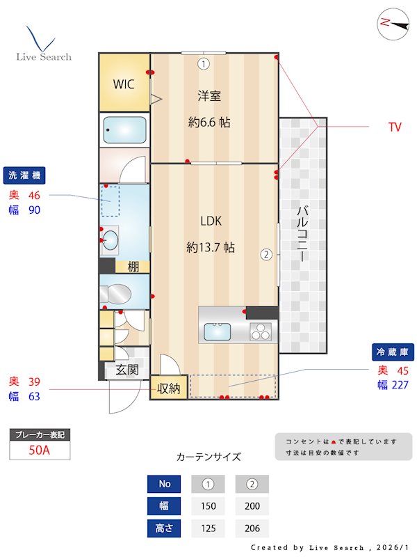 サン ウィステリア 301号室 間取り