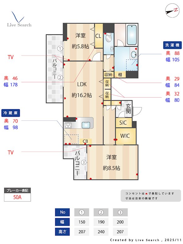 ワイエア平尾浄水 間取り