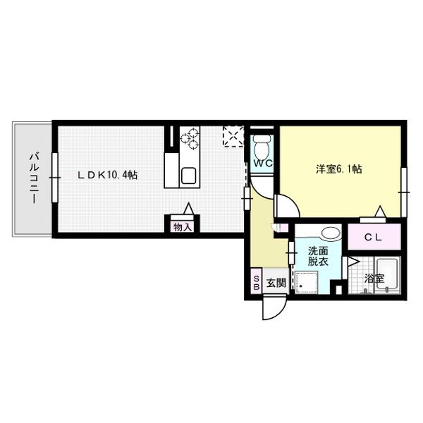 D-room百年橋通り 203号室 間取り