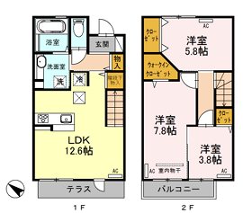 D-roomウィスタリア 間取り図