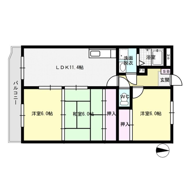 クレセントパレス 203号室 間取り