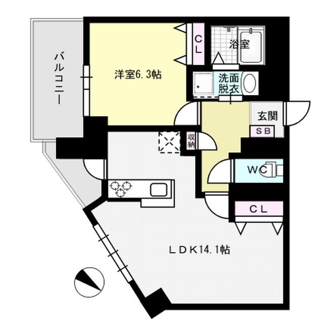 ラクレイス西新レジデンシャルタワー 間取り