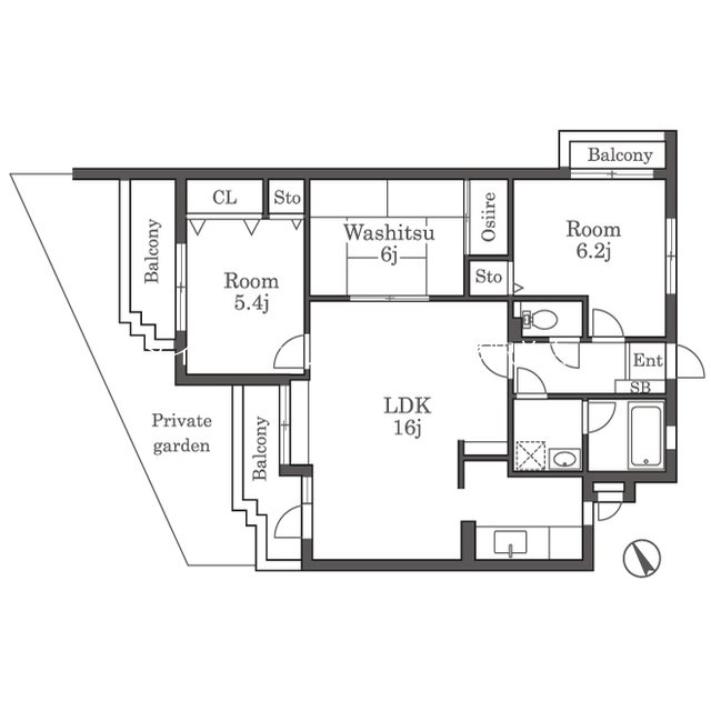ベルエール大橋Ⅱ 間取り
