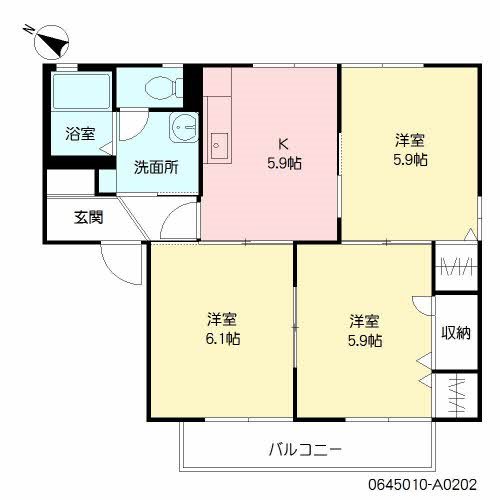 メゾン・メルヴェーユA棟 202号室 間取り