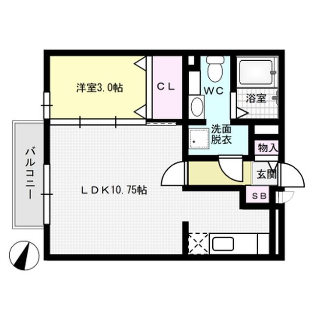 ロワ・ドミールⅡ 106号室 間取り