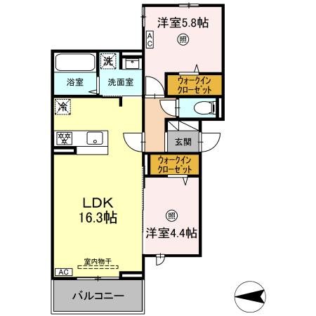 D-room弥生B棟 間取り