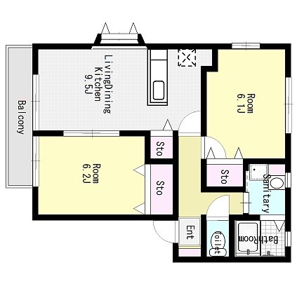 間取り反転 エルメゾン81 B棟 間取り図