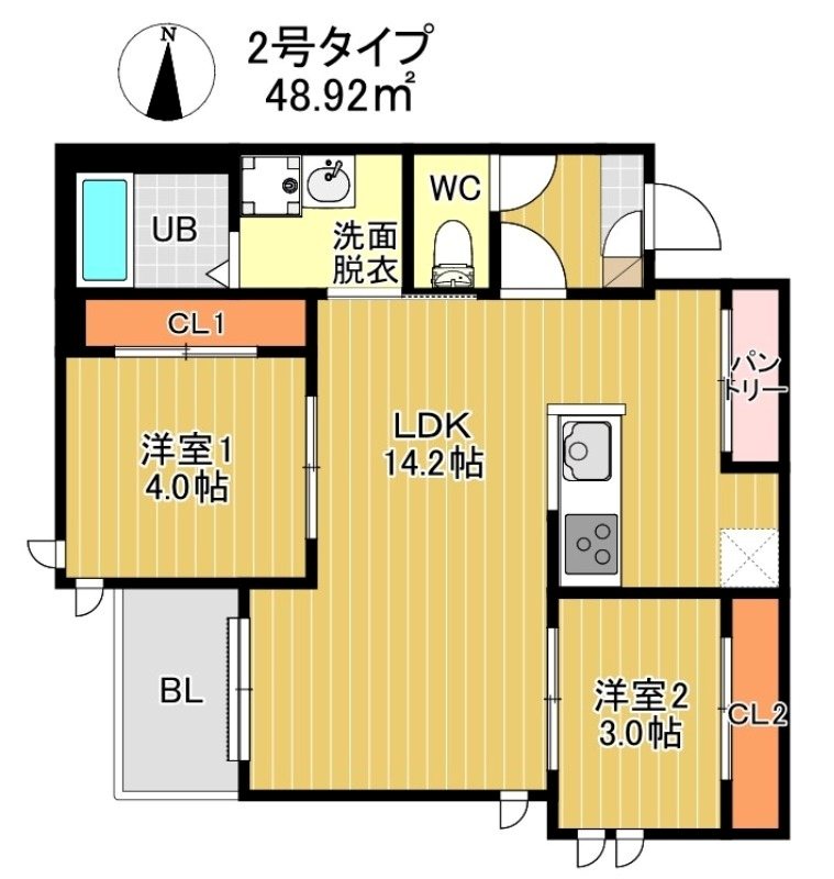 間取り GRANDTIC COURT別府 間取り図