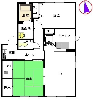 フローラルコートF棟 101号室 間取り