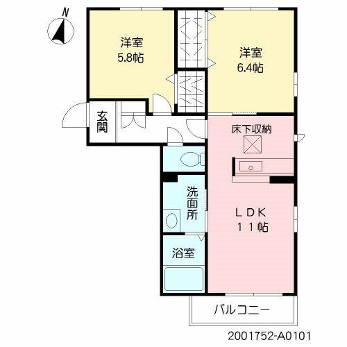 ディアコート・ヴィラ 101号室 間取り