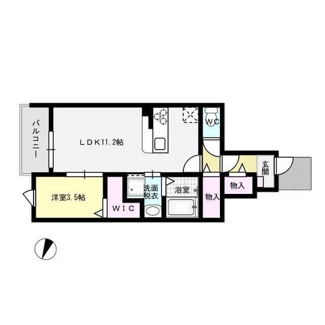 カンポドーロ 102号室 間取り
