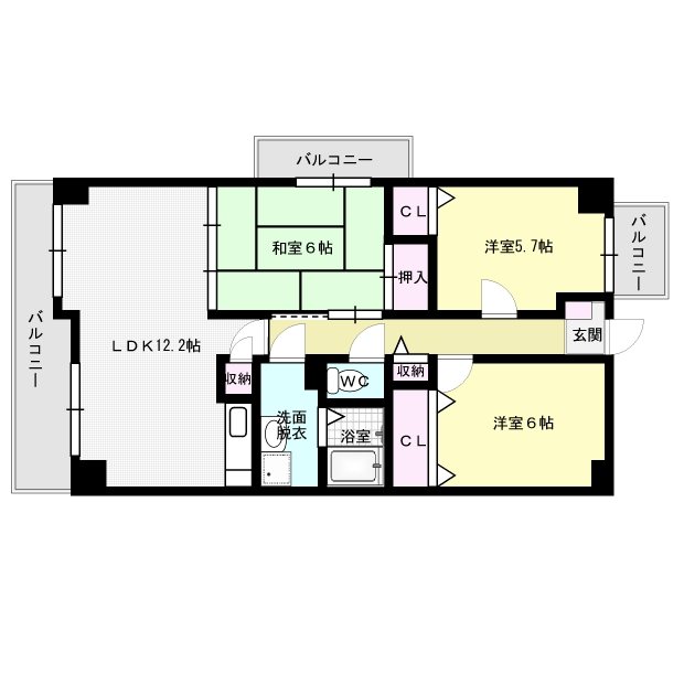 サントラップアベニュー 605号室 間取り