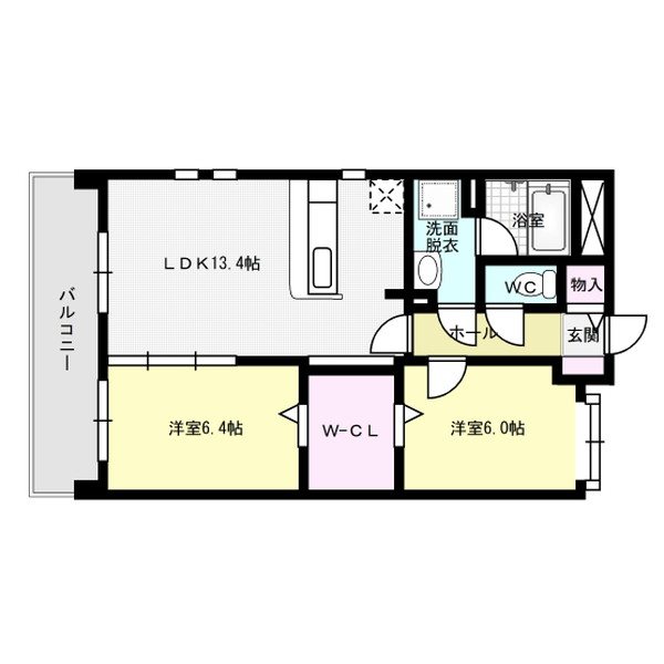 アルカンシェル 401号室 間取り
