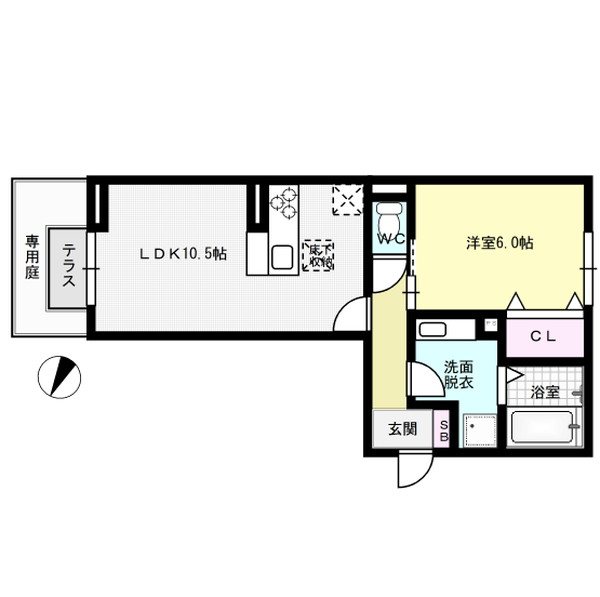 D-room野間大池 103号室 間取り
