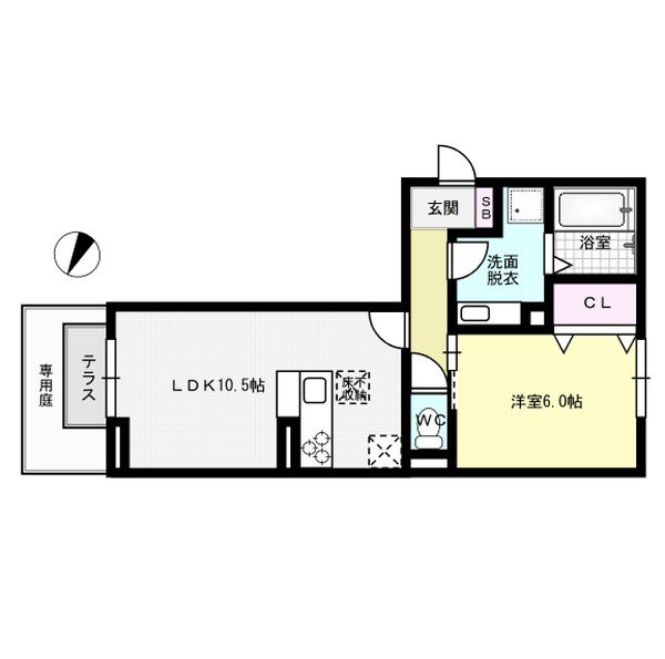 ※間取り反転 D-room野間大池 間取り図
