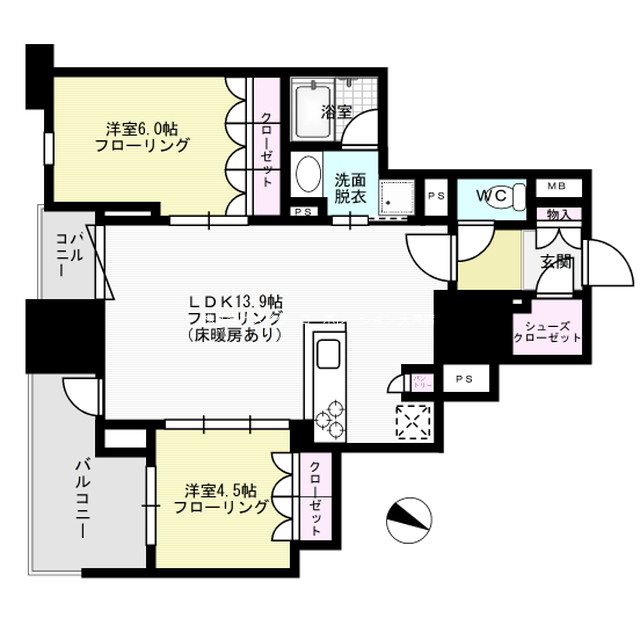 レーベン福岡天神ONETOWER 間取り