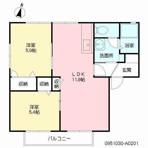 グリーンハウス城角　A棟 間取り