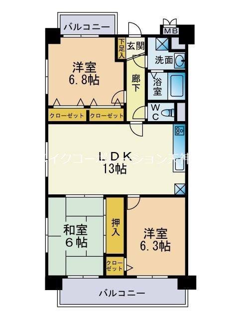 ベルメゾン平尾山荘通り 間取り