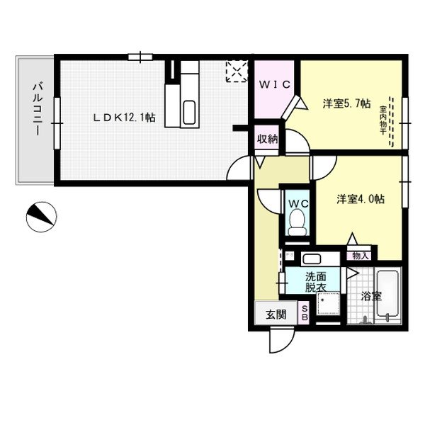 D-room南福岡 参番館 203号室 間取り