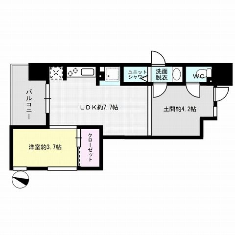 デュオフラッツ西新WEST 間取り