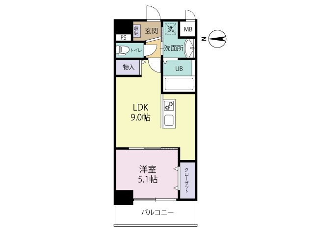 エルグランド博多の杜 706号室 間取り