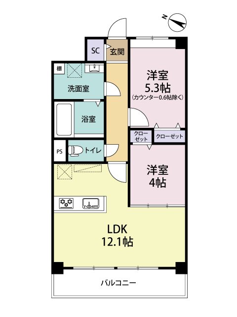 エルグランド博多 706号室 間取り