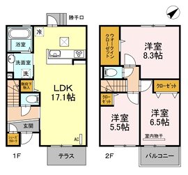セルジェ竹下Y館 102号室 間取り