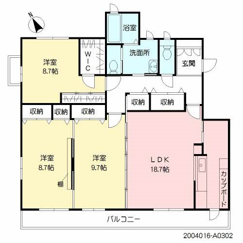 桜坂レジデンス・昂輝 302号室 間取り